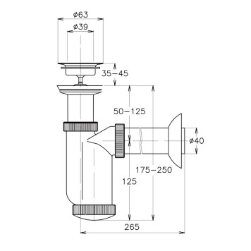 DOMINO 9073.0.000.000.1 сифон Т1015, белый 9073.0.000.000.1-1
