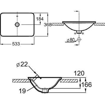 CARILLON E96117-0 Раковина-чаша 53x37см, белый E96117-0-1