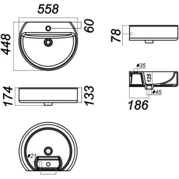BEST 55 Умывальник пьедестальный ВКС Белый S1 (WB.PD/Best/55-C/WHT.G/S1) WB.PD/Best/55-C/WHT.G/S1-2