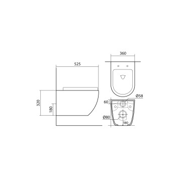AQ1901-00 ЕВРОПА Унитаз подвесной безободковый 525360320мм, тонкое сиденье с механизмом плавного закрывания, крепеж AQ1901-00-2