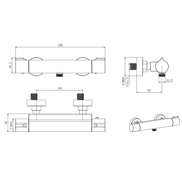AQ1063CR ВЕГА термостатический смеситель для душа AQ1063CR-1