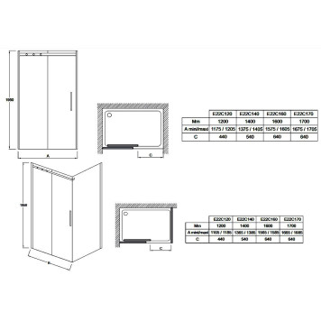 E22C120-GA CONTRA Раздвижная дверь 120см. E22C120-GA-1