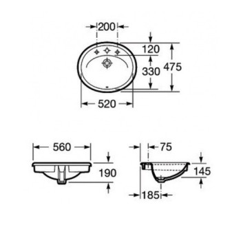 327203000 Adora раковина встраиваемая сверху 56х47 327203000-1