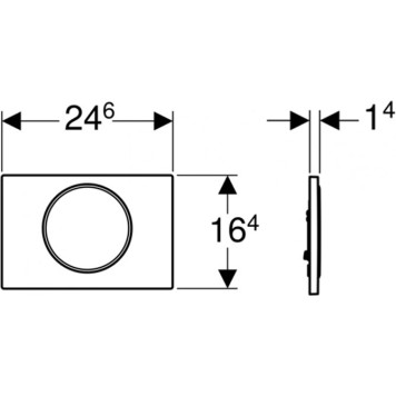 115.758.JT.5 Смывная клавиша Geberit Sigma10 смыв/стоп к 111.300/350/361/362/380/390/796, белый матовый лак, легко чистящееся покрытие/полированное 115.758.JT.5-1
