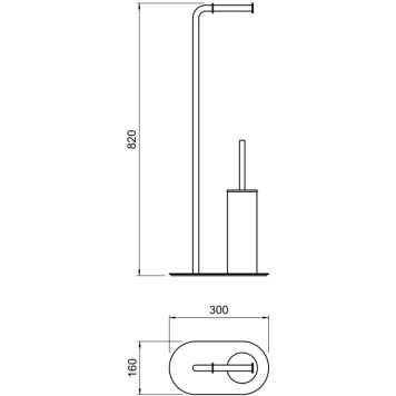 AQ4231CR ОБЕРОН держатель туалетной бумаги с ершиком напольный AQ4231CR-1