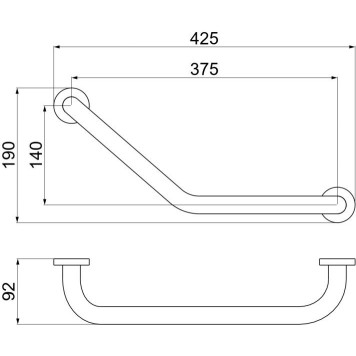 AQ4997CR поручень 425 мм AQ4997CR-1