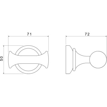 AQ4502MB КЛАССИК крючок двойной, матовый черный AQ4502MB-5