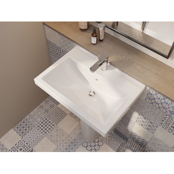 131153S0011B0 Умывальник Визит-55 с переливом белый (требуются кронштейны 1.8937.0.S99.980.5) 400х550 1.3115.3.S00.11B.0-4