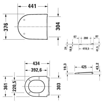 Duravit D-Neo Сиденье для унитаза, быстросъемное, с микролифтом, цвет: белый-6