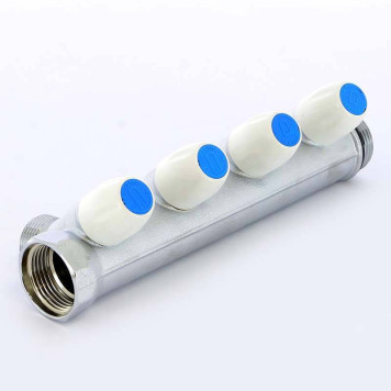 Коллектор НВ 1 с вентилями хромированный TIEMME 4 выхода 3/4ЕК 50мм-2