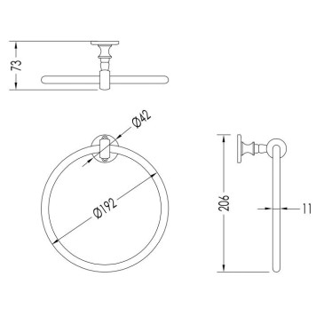 Devon Devon First Class Полотенцедержатель кольцо 19.2см., подвесной, цвет: бронза-2