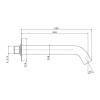 Newform X-STEEL 316 Излив для ванны, настенный, L=22.6см., G3/4 , цвет: INOX. 29482X.50.050
