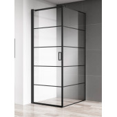 AQM5215-LH-8 Душевой уголок 800х800х1950 мм, стекло 6 мм, прозр., EasyClean, проф. Мат. черный, гор AQM5215-LH-8