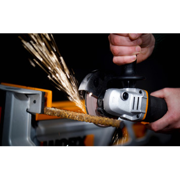 Угловая шлифмашина аккумуляторная WORX WX803, 20В, 125 мм, 1*2,0Ач + 1*4,0 Ач, кейс-4