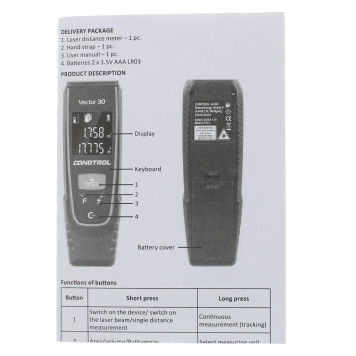 Измеритель длины лазерный CONDTROL Vector 30-4