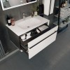 Roca Aneto Тумба подвесная 80x45x42см, с 2 ящиками (внешний и внутренний), цвет: белый/черный матовый. 7.8574.3.080.6
