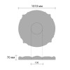 Розетка потолочная DECOMASTER 80213/1 (d нар. 1010, d вн. 100, h=70мм)