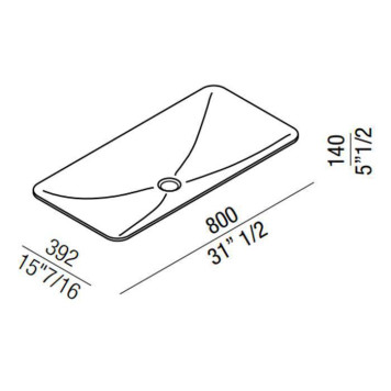 Agape Ottocento 002 Раковина 80x39.2x14 см, без отв., цвет: белый-1