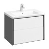 Roca Ronda Тумба подвесная 70x41x48см, с 2 ящиками, цвет: белый/антрацит. Z.RU93.0.296.4