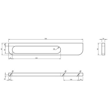 Knief Полотенцедержатель 50х8х2см, подвесной, цвет: белый матовый-1