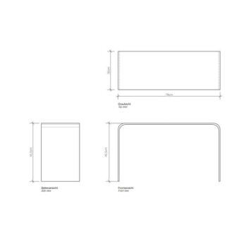 Decor Walther DW 80 XL Скамья 80x30x45см, акрил, напольная, цвет: белый-1