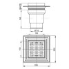 Трап Alcaplast 150 х 150 мм H=158-195 мм вертикальный выпуск 110 мм нерж.сталь