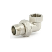 Разъёмное соединение угловое НВ 1/2 с прокладкой O-RING, никелированное