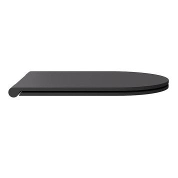 Alice Hide Сиденье с крышкой для унитаза Round, тонкое, с микролифтом, цвет: чёрный матовый/хром. MC3108S-2