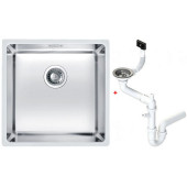 Alv 1100235 Kombino 30 Мойка U, r15, 1 чаша, 1 мм, SAT, 3½ 440х440х195 мм+сифон 1130550, шк 450 1100235