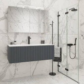 TW Shape комплект подвесной мебели 122х52см, с раковиной, с 1 выдвиж. ящиком с механизмом push-to-open, цвет: серый матовый RAL7016. SHAP120-G+548001*1