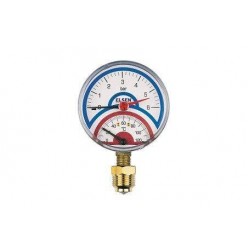 Термоманометр, Ø-80, 1/2, В, радиальный, T°C -от 0 до  120, PN, бар-0-6