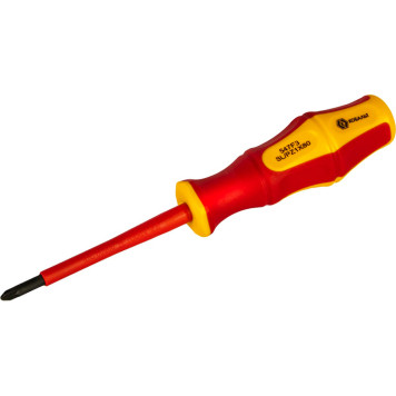 Отвертка диэлектрическая КОБАЛЬТ Ultra Grip FL/PZ-1 х 80 мм CR-V, двухкомпонентная рукоятка (1 шт.) подвес-1