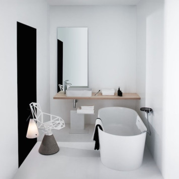 Laufen VAL Ванна 160x75x45см, отдельностоящая, с слив-переливом, материал: композит, цвет: белый. 2.3028.2.000.000.1-3