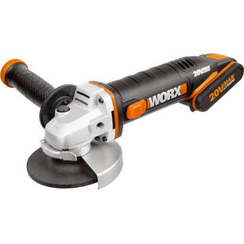 Угловая шлифмашина аккумуляторная WORX WX800,20В, 115 мм, 2*2,0Ач, кейс-4
