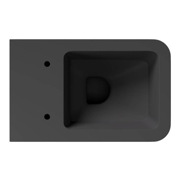 Alice Hide Square Унитаз 55х35см., подвесной, безободковый, без сиденья и крышки, цвет: чёрный матовый. 31210108, FIX10-4