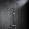 Newform X-STEEL 316 Душевая стойка с термо смес., верхний душ 25см, ручной душ, шланг 150 см, цвет: INOX. 69650X.50.050