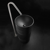 Kerasan Artwork Barrel Раковина 45x90 см, без отв., напольная, слив в стену, цвет: черный матовый. 474331 Kerasan Artwork Barrel Раковина 45x90 см, без отв., напольная, слив в стену, цвет: черный матовый. 474331