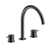 Almar Mixers Смеситель для раковины, 3 отв., без донного клапана, цвет: черный металл брашированный PVD. E214004.AB