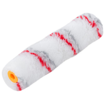 Ролик полиакрил. мини Профи, белый с серой и красной полосками, диам.15/35 мм, ворс 10 мм, 150 мм-1