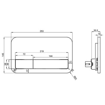Villeroy amp;Boch ViConnect Клавиша смыва для подвесного унитаза, цвет: хром глянцевый-1