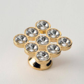 EBAN 9 Strass, ручка-кнопка для мебели, цвет: Swarovski золото. FACSTPO09OR