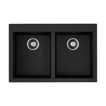 Omoikiri Bosen 80-2-BL Кухонная мойка Tetogranit 80x53 см, цвет: черный 4993836