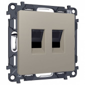 Розетка двойная Ethernet RJ-45 и со шторками, без рамки Ambrella Volt ALFA MA372110