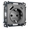 Розетка с заземлением и 2хUSB type A и C, без рамки Ambrella Volt Quant MA660010