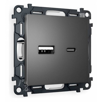 Розетка 2хUSB type A и C без рамки Ambrella Volt Quant MA661010