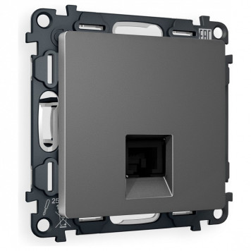 Розетка Ethernet RJ-45 и со шторками, без рамки Ambrella Volt ALFA MA662005