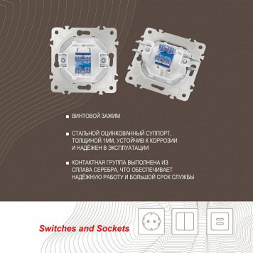 Розетка телефонная RJ-11 без рамки Arte Milano am-203 203.51-1.white-5