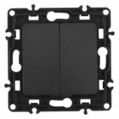 Выключатель проходной двухклавишный без рамки Arte Milano 217 217.32-2.black