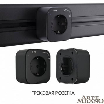 Розетка с заземлением на треке Arte Milano Am-track-sockets 380022TS/ES Black-4
