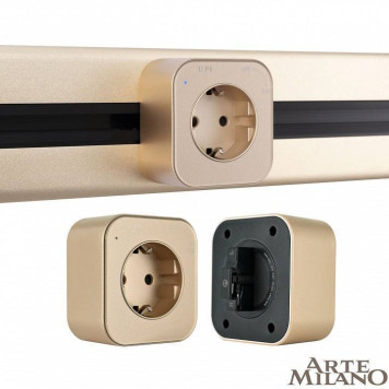 Розетка с заземлением на треке Arte Milano Am-track-sockets 380022TS/ES Gold-5